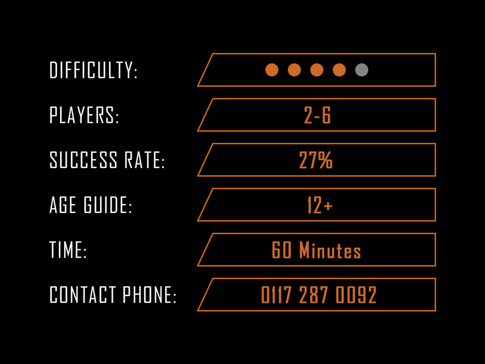 Temple Raider: Curse of the Golden Idol Game Information Card Bristol